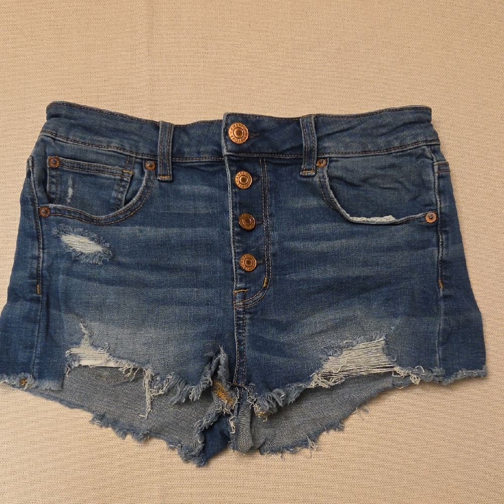 American Eagle Outfitters Distressed Blue Jean Shorts